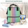 thumbnail image 5 of Daiia Rainbow Peacock Feathers Large Capacity Baby Bag Waterproof Stylish Diaper Bag Mummy Backpack Adjustable Straps Diaper BagBaby Essentials Bag, 5 of 6
