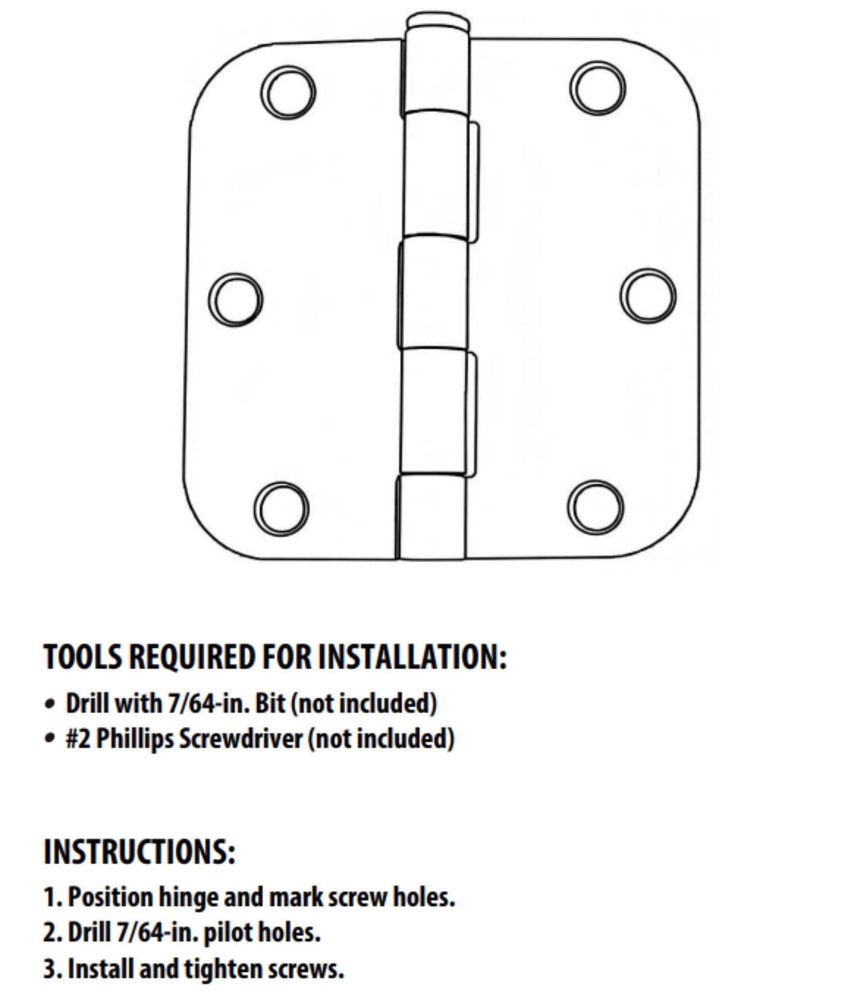 Hyper Tough 3-1/2 in. Round Corner Squeak-Free Hinge, Matte Black, 30 Pack