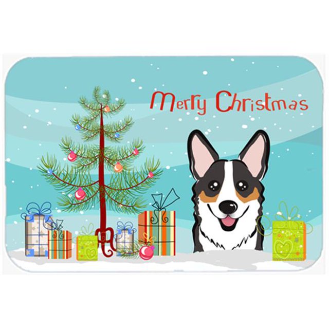 Carolines Treasures BB1627JCMT Christmas Tree & Tricolor Corgi Kitchen or Bath Mat, 24 x 36