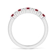 thumbnail image 2 of ANGARA Natural Square Ruby and Princess Diamond Semi Eternity Classic Wedding Ring in 14K White Gold for Women (Size-2.2mm) | July Birthstone Jewelry for Her, 2 of 10
