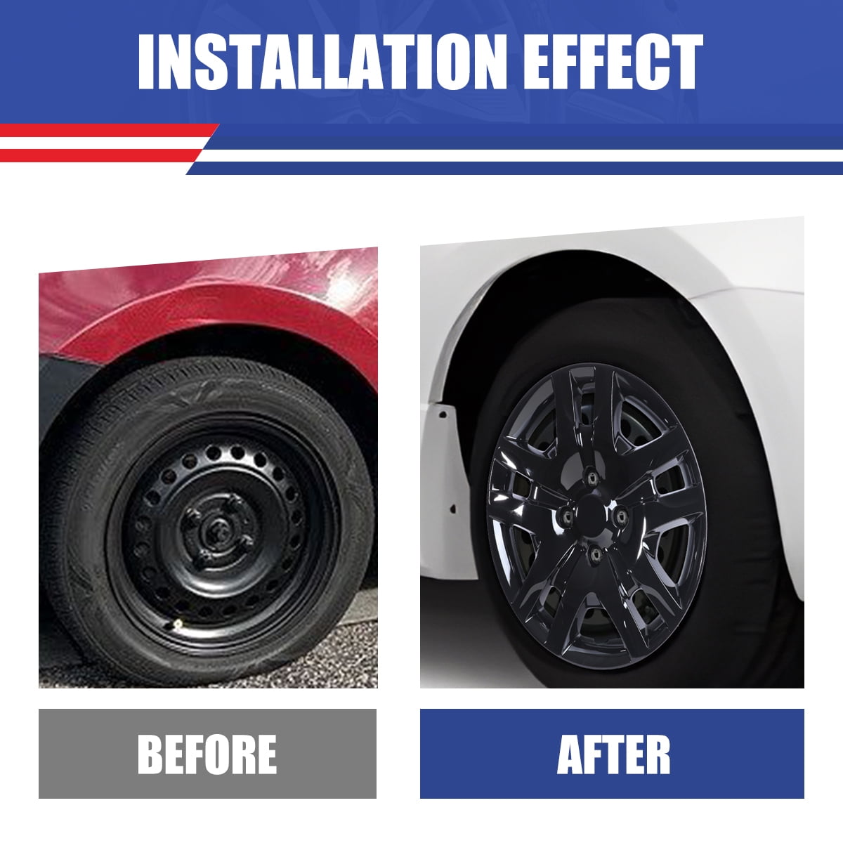 (4 Pack)16" Hubcaps Wheel Rims Cover for 2007-2012 Nissan Sentra Compatible with Steel Wheels Bolt on Installation(16-inch,Black Lacquer)