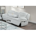 thumbnail image 2 of Light Grey Corduroy Upholstered Padded Manual Motion Sofa w Fold Down Table Loveseat Console Glider Recliner 3pc Sofa Set, 2 of 10