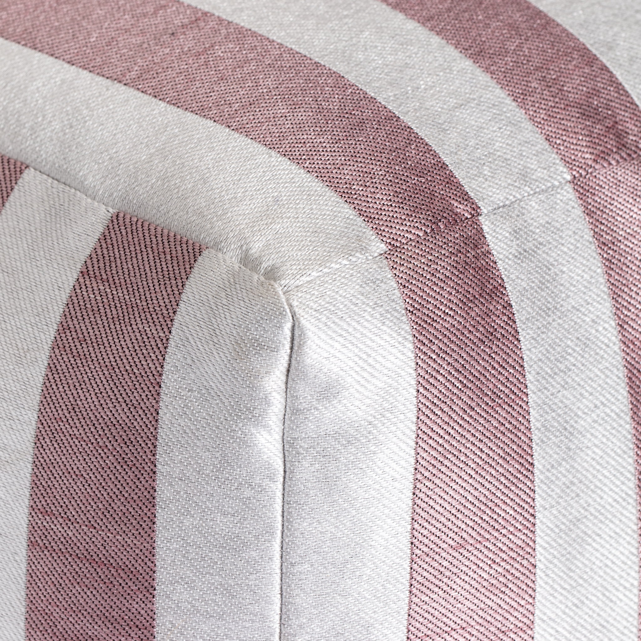 Cape May Rose 18" x 18" x 18" Pink & Ivory Pouf