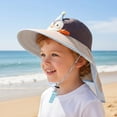 thumbnail image 2 of Oiyii Toddler Boys Water‑Repellent Bucket Hats Crocodile Appliqué Hiking Sun Hats, Grey, 2 of 8