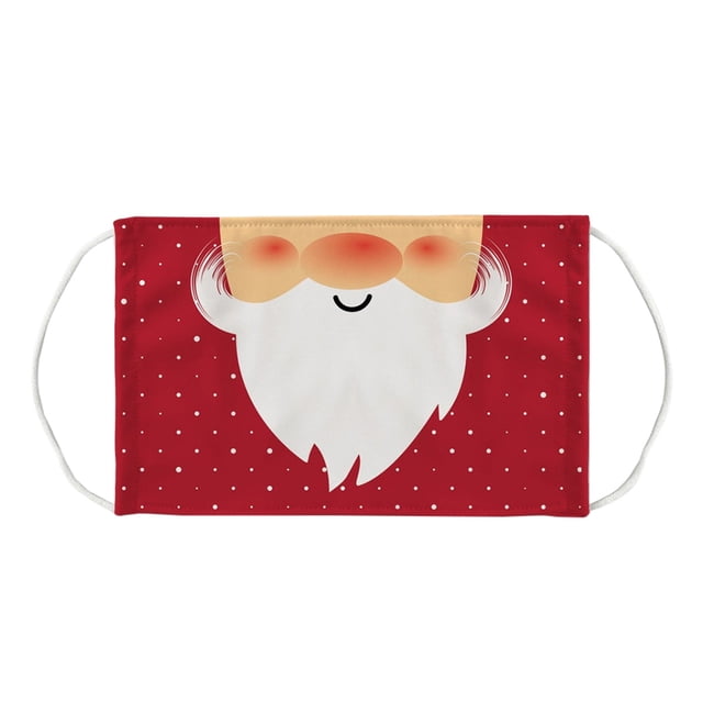 Guardoinrt Christmas Themed Dust Mask Breathable Polyester Printing Face Mask with Elastic Ear Rope Type 3 Pattern 1 1Set