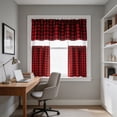 thumbnail image 4 of MMJ Sheer Curtains Semi Sheer Coffee Valance 3 Piece Set Nylon Short Window Filtering Thermal Insulated Kitchen 53.94x17.72in, 4 of 6