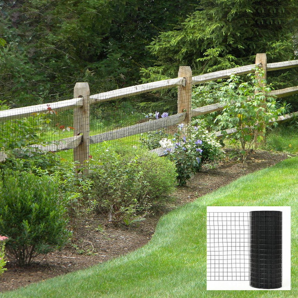 60 inch x 50 FT Black Vinyl Coated Hardware Cloth, 16Ga 2"x4" Mesh Welded Wire Fence Roll for Chicken Coop, Garden, and Home Improvement
