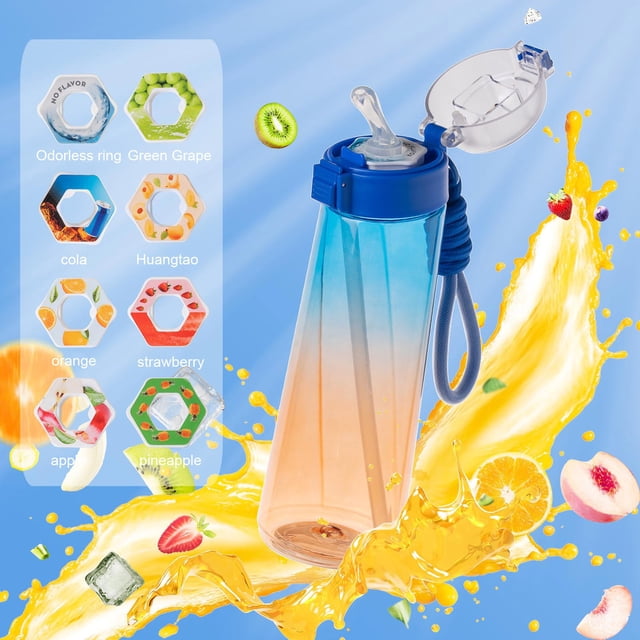 Perfume 850ml Bottle, Update Water Bottle Up Set With 7 Capsules Drinking Straw, Outdoor Water Bottle