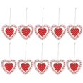 thumbnail image 1 of Adornos navideños Colgante navideño de madera con forma de corazón Adorno colgante Decoración para el día de San Valentín Decoración para árbol de Navidad 10 piezas, 1 of 4