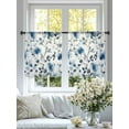 thumbnail image 4 of Blue Flowers Sheer Curtains for Living Room Bedroom, Light-filtering Sheer Curtain, Retro Spring Watercolor Leaves Floral LigRod Pocket Voile Window Treatment Drapes, 52’’Wx54’’L, 2 Panels Set, 4 of 7