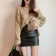 thumbnail image 2 of Mini vestido corto de cuero negro de PU falda sexy profesional ajustado ropa interior de mujer 2024 nuevo estilo traje femenino ultracorto, 2 of 4