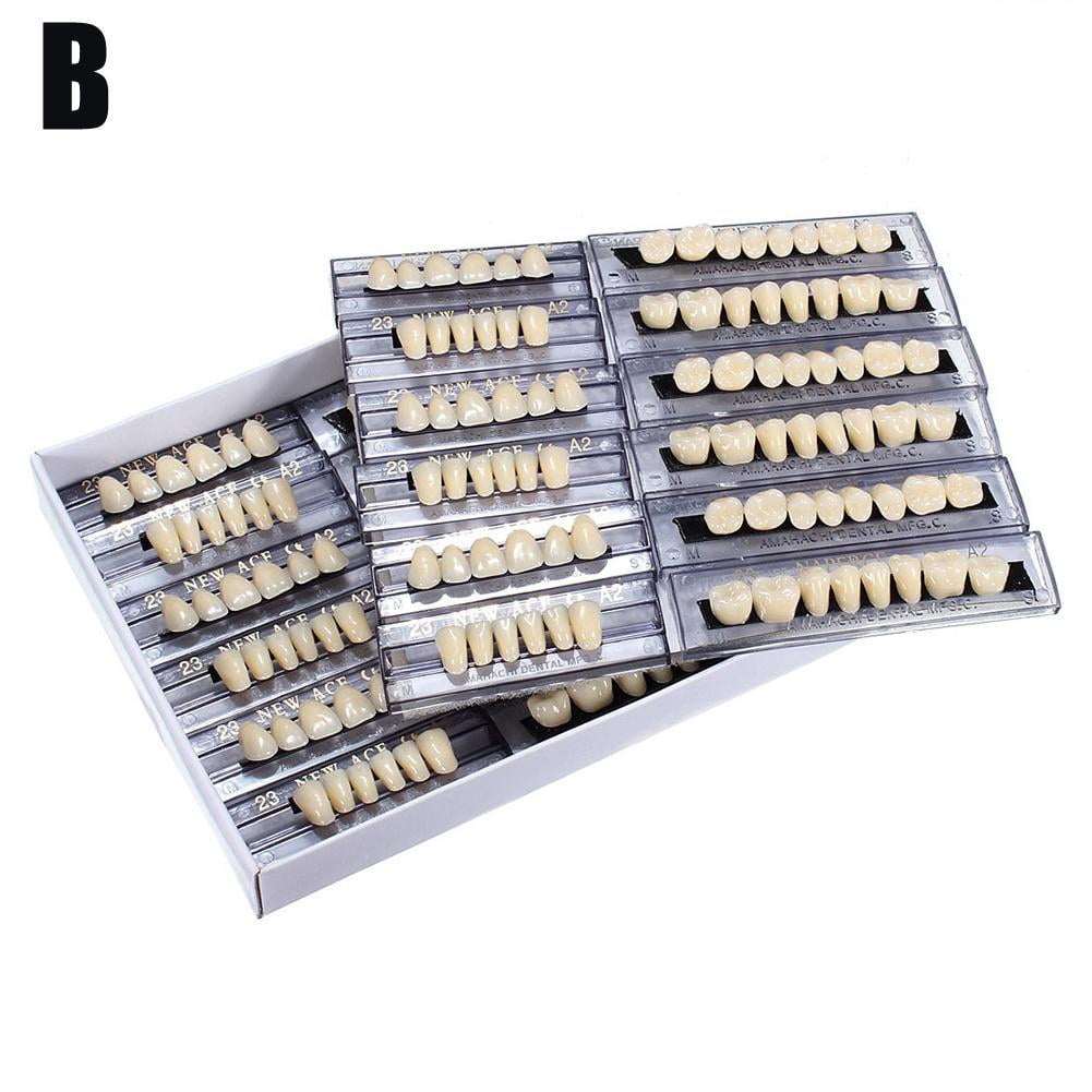 168pcs Dental Acrylic Resin Denture lti-colored Synthetic False  D3C7