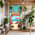 thumbnail image 3 of Tropical Decor Happy Retirement Beach Banner Hawaiian Theme Flower Design for Beach Party Summer Celebration Event Decoration, 3 of 9