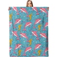 thumbnail image 1 of Bonita manta de delfín: manta de franela suave, acogedora y ligera para todos, cálida y difusa, regalo ideal, perfecta para sofá, cama, viajes, oficina, 50 x 40 pulgadas, 1 of 6