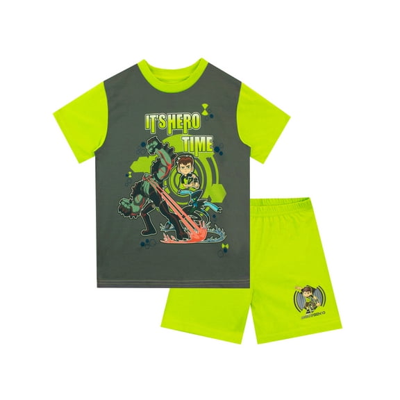 Ben 10 Boys Hero Time Pajamas Green Sizes 6-14