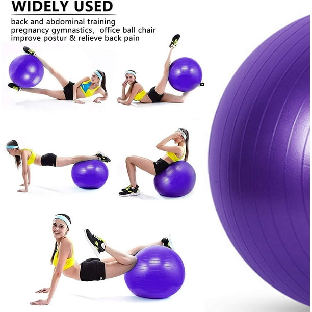 55cm Yoga Workout Ball, Anti-Burst and Slip Resint Exercise Ball Yoga Ball  Fitness bility Balance Ball Birthing Ball with Quick Pump - Home Gym Office  Chair Ball 