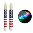 thumbnail image 1 of Linnome Patriotic LED Flameless Taper Candle Set with Remote Timer Design for 4th of July Independence Day, 1 of 8