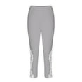 thumbnail image 4 of UAMVSH Capri Pants for Women Fashionable Lace Embroidered Summer Vacation Capris Soft Elastic Waist Casual Cropped Pants, 4 of 6