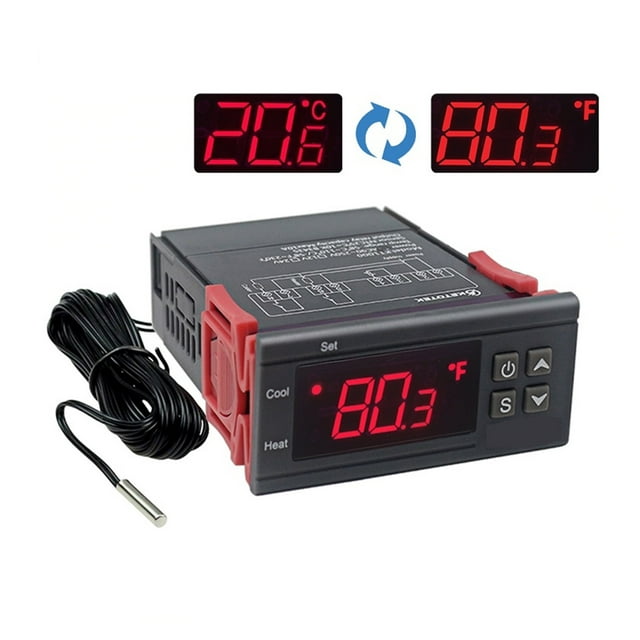 Digital Thermostat Temperature Controller Thermoregulator For Incubator With Heater And Cooler ,Install Easy