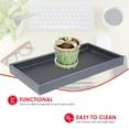 thumbnail image 4 of Home Basics Leather Vanity Tray, Decorative Multi-Purpose Rectangular Organizer for Dresser, Dressing Table, Bathroom & Bedroom, Grey, 4 of 5