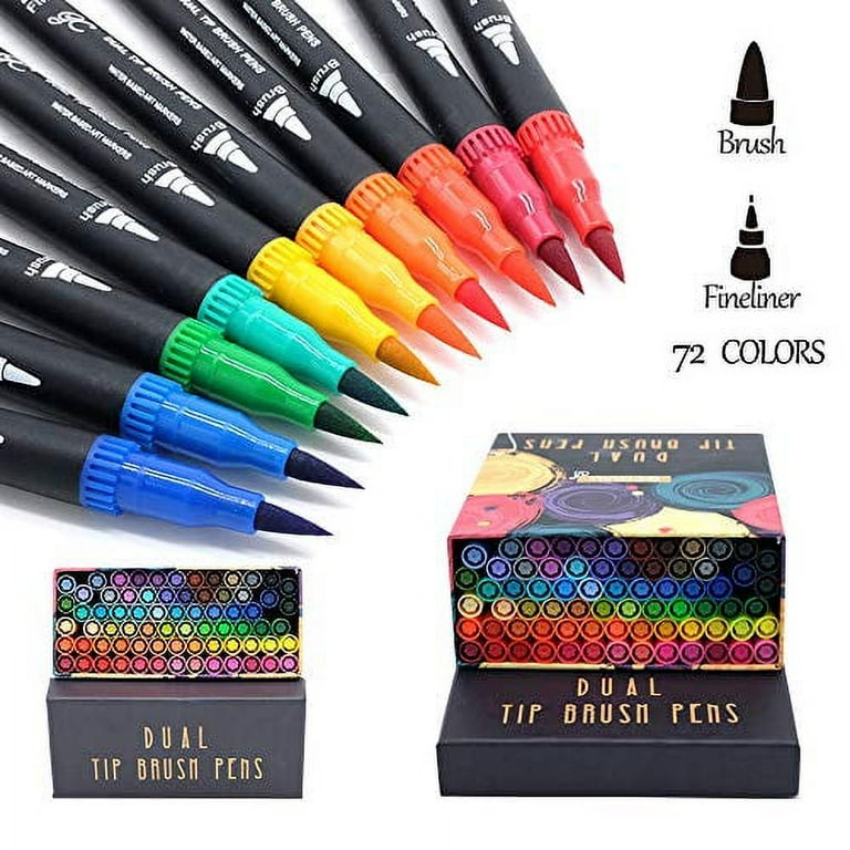 72 Colors Ohuhu Alcohol Brush Markers, Double Tipped Sketch Markers (Brush  & Fine Tips)/(Brush & Wide Tips), Art Supplies