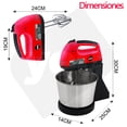 thumbnail image 2 of Batidora de Pedestal y Mano Inmersion YOU 7 Velocidades 250w Rojo con Plata, 2 of 6
