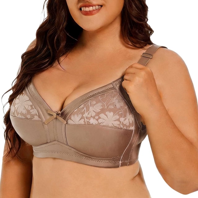 Full Figure Lace Seamless Underwire Bra for Everyday Comfort and Support with Side Coverage T Shirt Friendly Non- Design for All-Day Wear