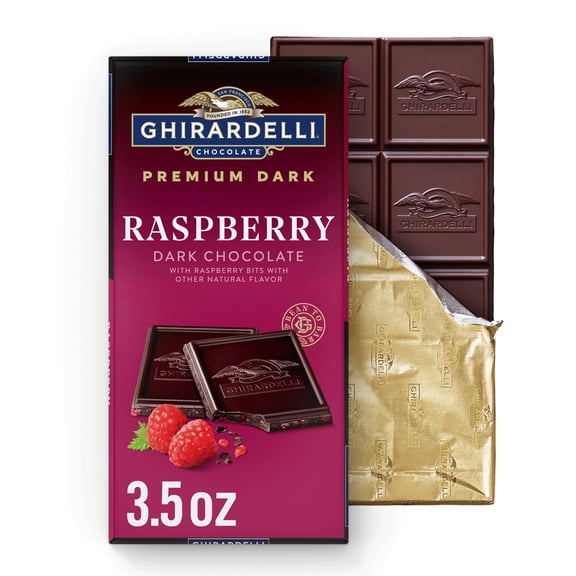 GHIRARDELLI PREMIUM DARK Raspberry Dark Chocolate Bar, 3.5 oz Bar