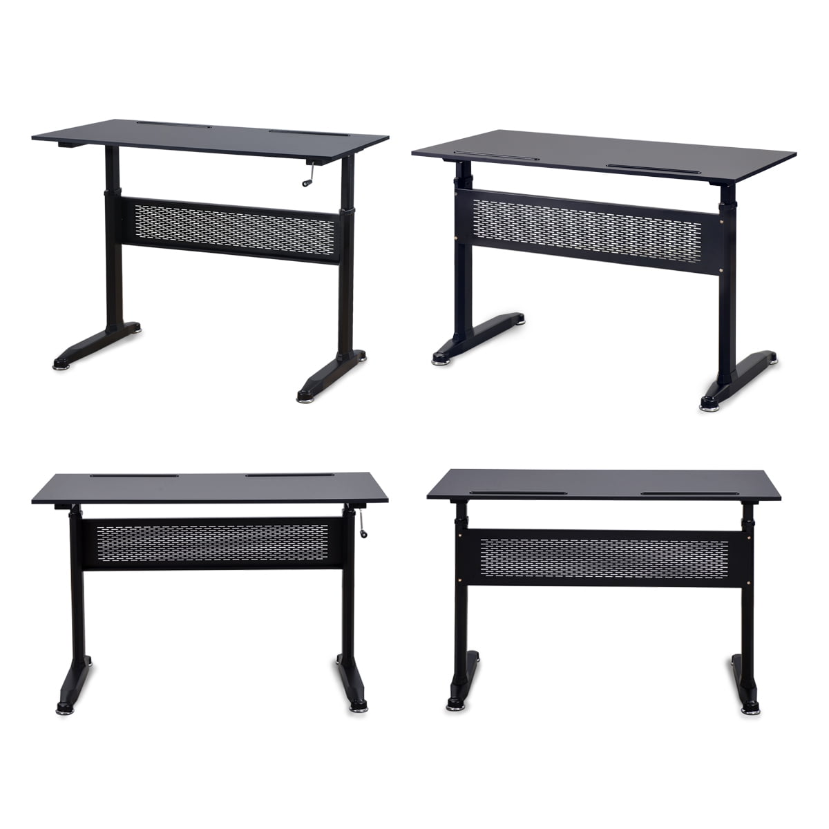 Kepooman Modern Height Adjustable Standing Desk with Crank Handle for Home Office, 47.2"L x 23.6"W x 28.7-44.5"H, Black Kepooman Modern Height Adjustable Standing Desk with Crank Handle for Home Office, 47.2"L x 23.6"W x 28.7-44.5"H, Black
