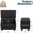 thumbnail image 2 of XiHuaZhaoChen Storage Ottoman, 25 Inches Ottoman Foot Rest Stool with Hinged Lid, Ottomans with Storage for Living Room, Bedroom, Entryway, 600 lbs Capacity, Black, 2 of 7