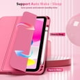 thumbnail image 5 of TiMOVO Case for iPad (A16) 11th Generation 11 Inch 2025, iPad 10th Generation Case 10.9 Inch 2022 with Pencil Holder,Slim Protective Cover with Clear Back Shell,Auto Wake/Sleep, Watermelon Pink, 5 of 8