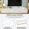 thumbnail image 6 of Harper & Bright Designs Fluted TV Stand for 85 inch TV with Gold Base, Modern Media Console with 4 Drawers, Entertainment Center with Curved Profile Design for Living room, White, 6 of 12