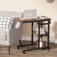 thumbnail image 6 of Tribesigns Overbed Bedside C Table Small Computer Desk Table Sofa Table with Storage Shelves,Mobile Couch Table Tray Snack TV Laptop Bedside Table with Wheels, 6 of 7