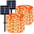 thumbnail image 2 of JMEXSUSS Paquete de 2 luces solares naranjas para exteriores, 66 pies, 200 luces LED solares de Halloween con 8 modos, cadena de luces solares naranjas para fiesta de Halloween, decoración de otoño al, 2 of 4