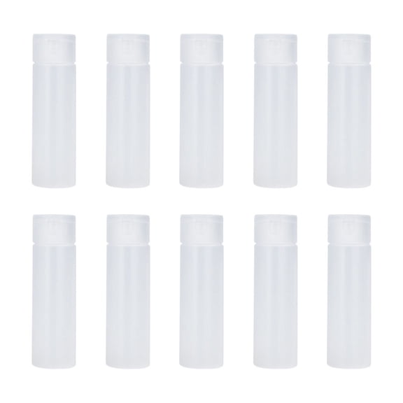 KONTONTY 10Pcs White Leak Proof Shampoo Bottles Plastic Travel Liquid Dispensers Refillable