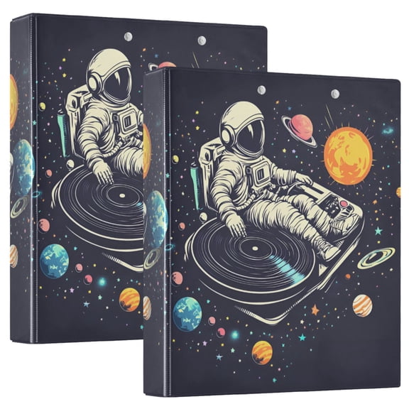 FORMRS 3 Ring Binder 1.5 inch with Pockets Set of 2 Clip Board 200 Sheets Capacity, Black Record