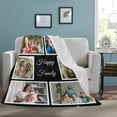 thumbnail image 2 of AISENIN Custom Blanket Family Picture Personalized Family Blanket Adults Customize Blanket Birthday Christmas Gift Customizable for Dad Mom Nana Kids Dogs Friends, 2 of 5