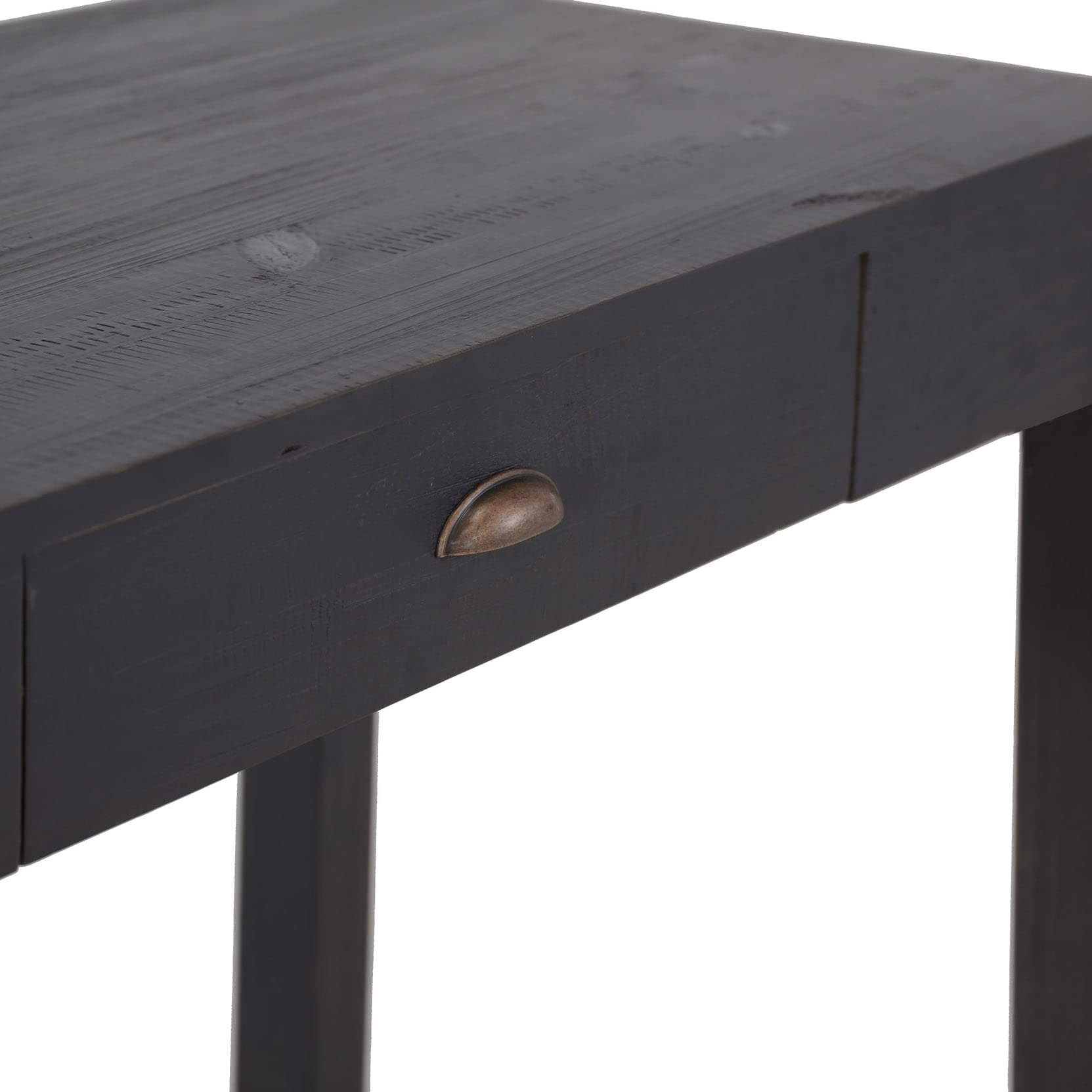 Grain Wood Furniture Montauk Desk/Dressing Table, Farmhouse Black