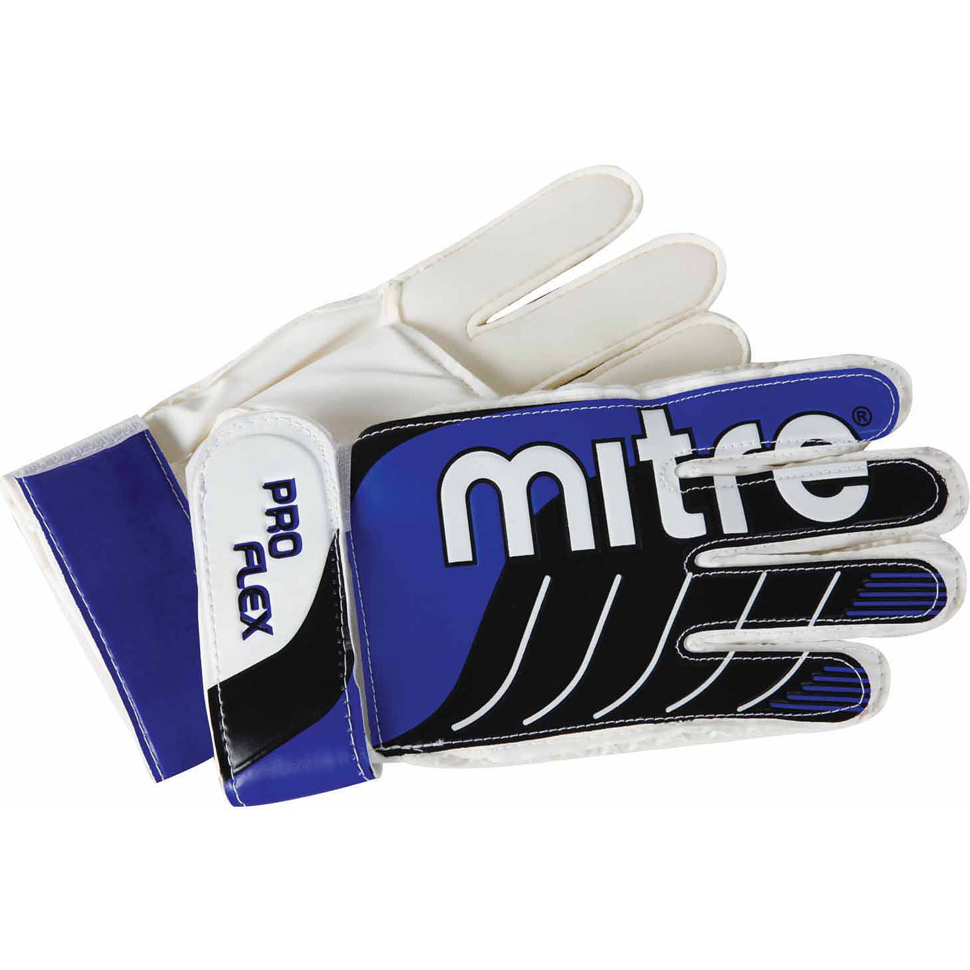 Mitre Pro-Flex Goalkeeper Glove Junior Size 5 Soft Latex Wrist Strap Flat Palm 