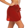 thumbnail image 2 of Defitshape Women's Beach Wrap Skirt Spring Summer Travel Vacation Sarong Swimsuit Coverup Swing Soft Loose Casual Cover Up Chiffon Beachwear Red Medium, 2 of 4