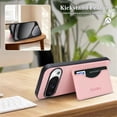 thumbnail image 3 of For Google Pixel 10 Pro XL Wallet Case Ultra-Slim Profile Vintage Leather Texture, Wallet For Women Men Card Holder Magnetic Clasp Kickstand Folio Case,Pink,For Pixel 10 Pro XL, 3 of 7