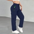 thumbnail image 6 of Wutalume Women's Drawstring Work Pants - Cargo Wide Leg Trousers with Pockets, Casual Loose Fit for Outdoor and Daily,Navy S, 6 of 6