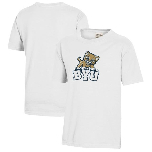 Youth  White BYU Cougars Logo Comfort Wash T-Shirt