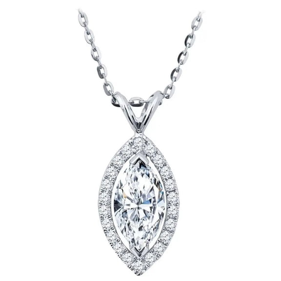 Fashion Contracted Style Marquise Shape Women Pendant Necklaces Versatile Brilliant Cubic Zirconia Female Jewelry