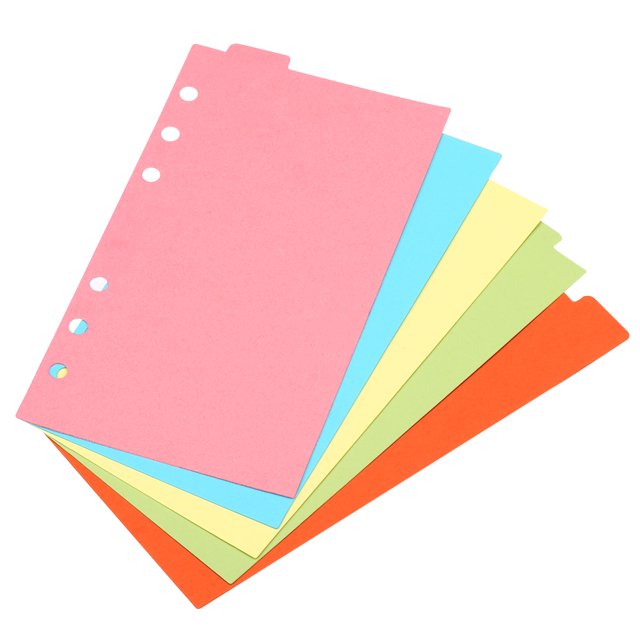 Unique Bargains 7.2x3.7' Binder Index Dividers, 4 Set 5 Tabs Cardboard Insertable Page for 6 Rings Binder, MultiColor