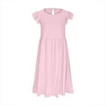 thumbnail image 1 of Robes pour Préadolescente Manches à Volants Coupe Trapèze à Étages Robe Évasée d'Été Robe Rose Robe pour Filles Robe pour Occasions Spéciales, 1 of 5