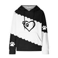 thumbnail image 4 of Kezqiaxn Hoodies for Women Fashion Color Block Long Sleeve Casual Hooded Sweatshirt with Pockets Oversized Sweatshirt Black XXXL, 4 of 4