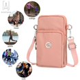 thumbnail image 3 of Gustave Nylon Crossbody Cell Phone Bag for Women, Mini Shoulder Handbag Wallet Card Hold Purse Adjustable Armband Phone Bag for iPhone 12 11 Pro Max XR XS X Galaxy Huawei, Navy, 3 of 11