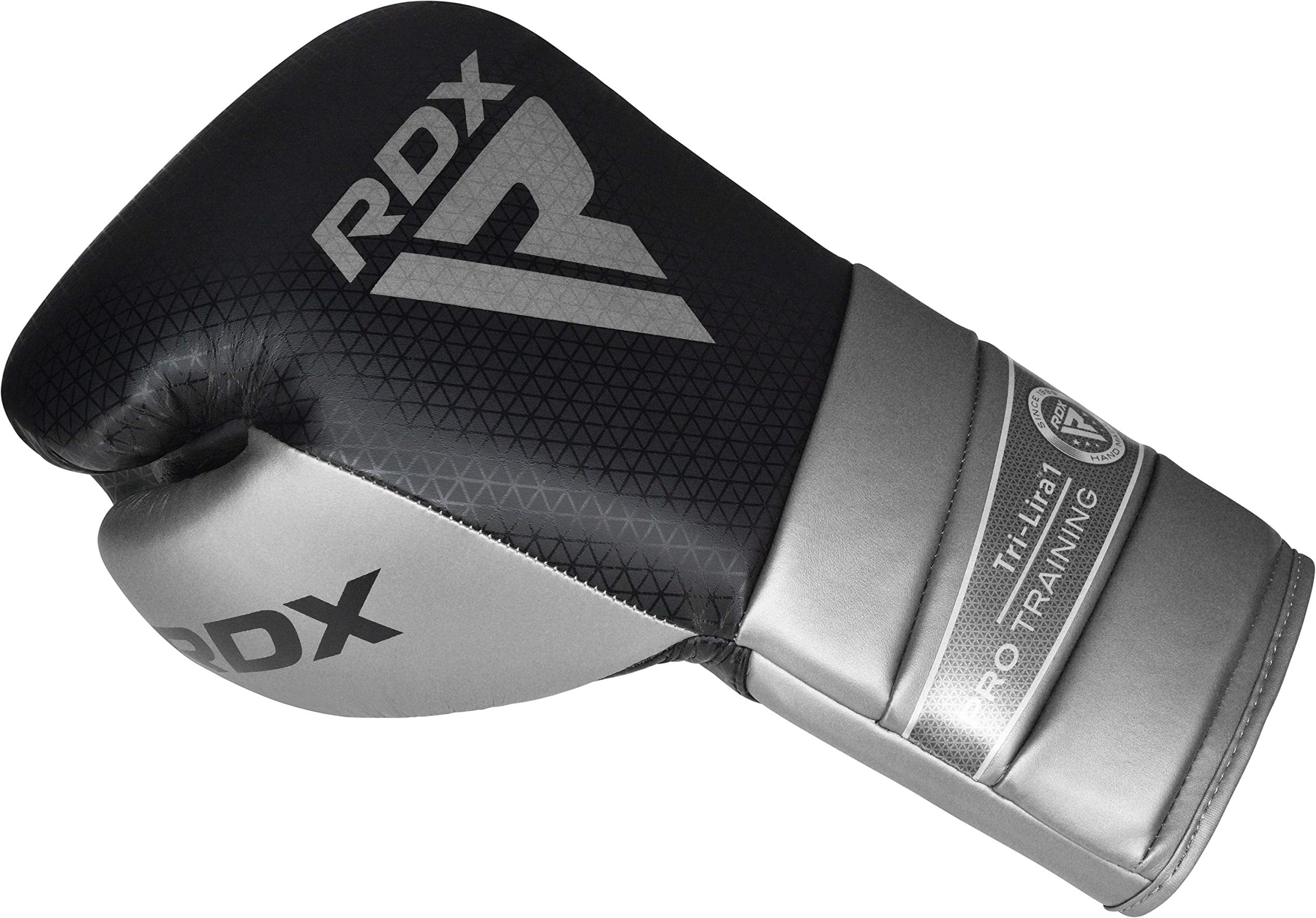 RDX Boxing Gloves for Training Muay Thai Mitts, Maya Hide Leather Mark PRO Lace-Up Glove for Sparring, Kickboxing, Fighting, Punch Bags, Focus Pads and Double End Ball Punching