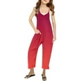 thumbnail image 1 of MIASHUI Combinaison Sans Manches Décontractée pour Filles, Col en V, Rouge, 4-5 Ans, 1 of 5